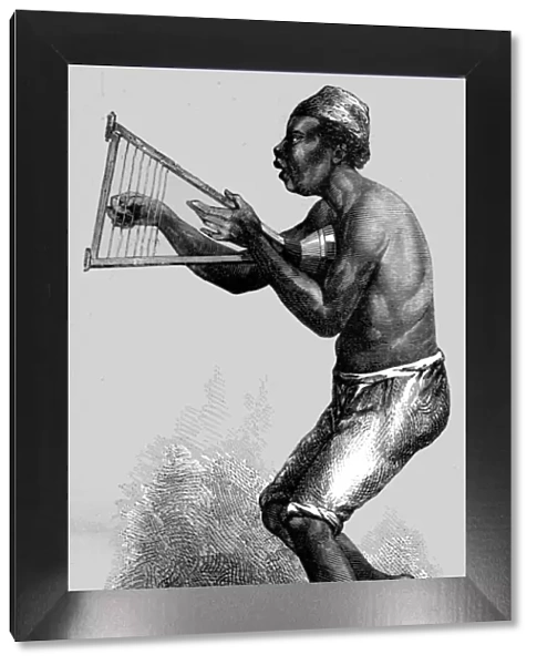 Kan-Gro Kenikbah, or Harpist; An Excursion in Dahomey, 1871. Creator: J. Alfred Skertchly