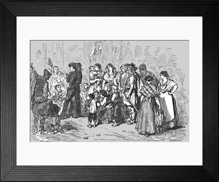 Framed Print : Toreadors outside the Arena;An Autumn Tour in Andalusia, 1875. Creator: Gustave Doré Framed Print : Toreadors outside the Arena;An Autumn Tour in Andalusia, 1875. Creator: Gustave Doré