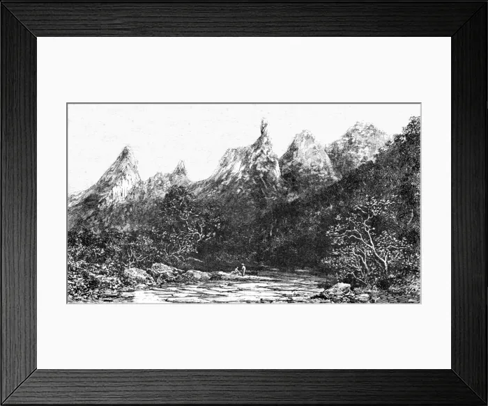 Framed Print : The Organ Mountains; Rio De Janeiro and the Organ Mountains, 1875. Creator: Thomas Woodbine Hinchliff Framed Print : The Organ Mountains; Rio De Janeiro and the Organ Mountains, 1875. Creator: Thomas Woodbine Hinchliff