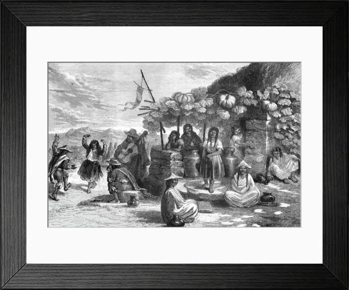 Framed Print : An Indian Ball-Room; A Ride Round the Valley of Mexico, 1875. Creator: Frederick A. Lyons