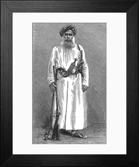 Framed Print : Bushiri, an Arab Slave Trader, shot by the Germans at Pangani, 1890. Creator: Unknown Framed Print : Bushiri, an Arab Slave Trader, shot by the Germans at Pangani, 1890. Creator: Unknown