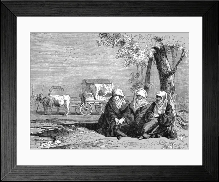 Framed Print : Travellers reposing on the banks of Lake Doiran; Notes on Albania, 1875. Creator: Frederick A. Lyons Framed Print : Travellers reposing on the banks of Lake Doiran; Notes on Albania, 1875. Creator: Frederick A. Lyons