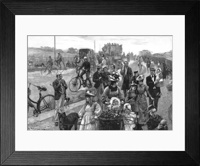 Framed Print : On Pleasure Bent - A Bank Holiday Roadside Scene, 1890. Creator: William Hatherell Framed Print : On Pleasure Bent - A Bank Holiday Roadside Scene, 1890. Creator: William Hatherell