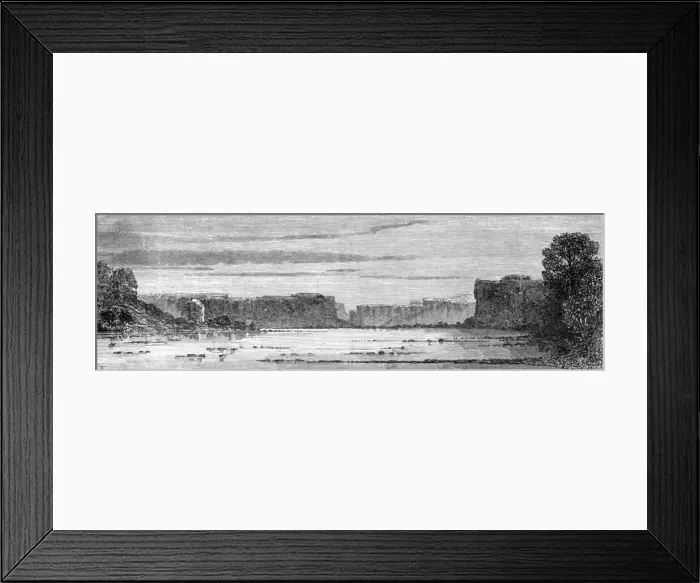Framed Print : River Scene in the Zulu Uplands; Life in a South African Colony, 1875. Creator: Unknown Framed Print : River Scene in the Zulu Uplands; Life in a South African Colony, 1875. Creator: Unknown