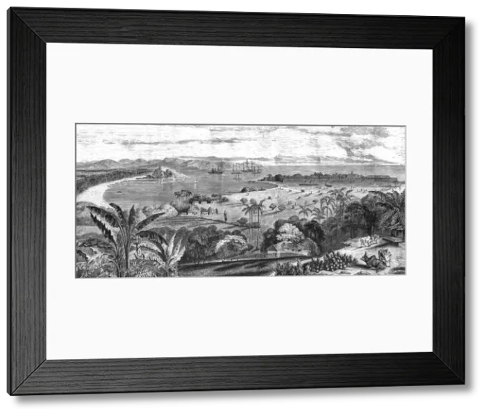 Framed Print : Harbour of the Point de Galle; Four Months in Ceylon, 1875. Creator: Unknown Framed Print : Harbour of the Point de Galle; Four Months in Ceylon, 1875. Creator: Unknown