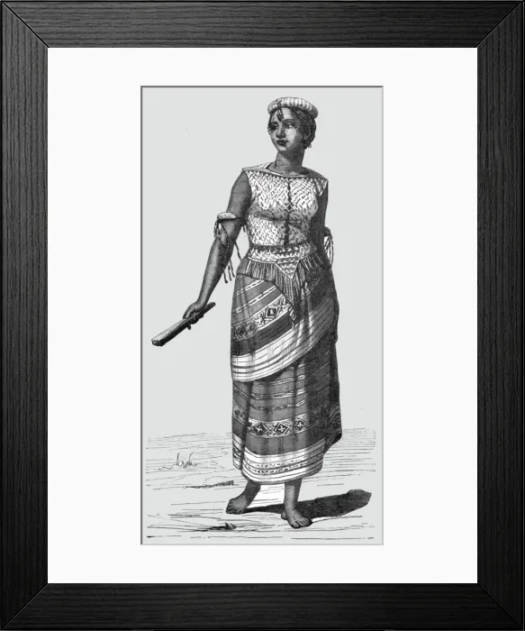 Framed Print : Woman of the Isle of Koti, Borneo; A Visit to Borneo, 1875. Creator: A. M. Cameron Framed Print : Woman of the Isle of Koti, Borneo; A Visit to Borneo, 1875. Creator: A. M. Cameron