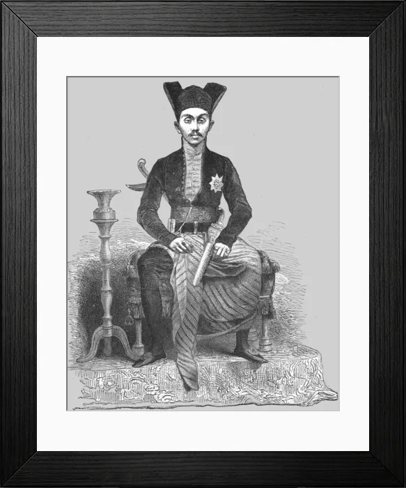 Framed Print : Emperor of Solo, Java; A Visit to Borneo, 1875. Creator: A. M. Cameron Framed Print : Emperor of Solo, Java; A Visit to Borneo, 1875. Creator: A. M. Cameron