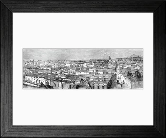 Framed Print : Puebla de Los Angeles--From the East; Across the Mexican Table-land. From Perote to Puebla, 1875. Creator: Unknown Framed Print : Puebla de Los Angeles--From the East; Across the Mexican Table-land. From Perote to Puebla, 1875. Creator: Unknown