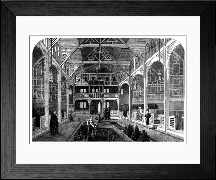 Framed Print : Turkish baths in Jermyn-street: the meshlakh, or cooling-room 1862. Creator: Unknown Framed Print : Turkish baths in Jermyn-street: the meshlakh, or cooling-room 1862. Creator: Unknown