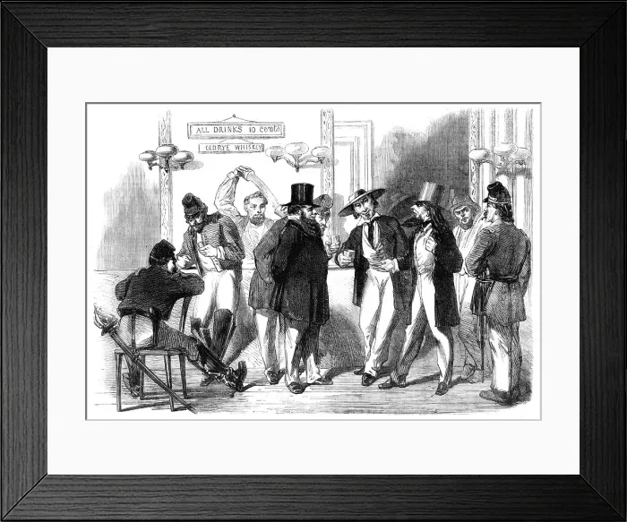 Framed Print : The Slidell and Mason Case argued at the American Bar - from a sketch by our special artist, 1862. Creator: Frank Vizetelly Framed Print : The Slidell and Mason Case argued at the American Bar - from a sketch by our special artist, 1862. Creator: Frank Vizetelly