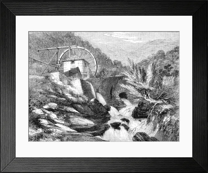 Framed Print : The Vigra Gold Mines, North Wales: the Crushing Mill, 1862. Creator: Unknown Framed Print : The Vigra Gold Mines, North Wales: the Crushing Mill, 1862. Creator: Unknown