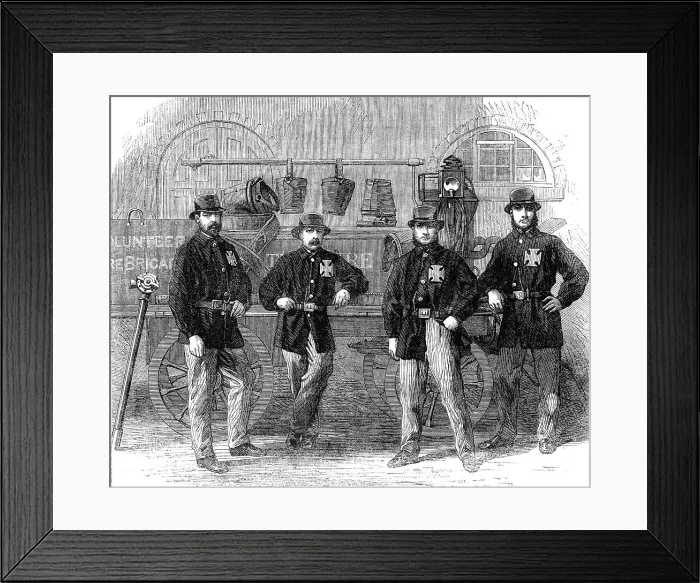 Framed Print : Members of the Coventry Volunteer Fire Brigade, 1862. Creator: Unknown Framed Print : Members of the Coventry Volunteer Fire Brigade, 1862. Creator: Unknown
