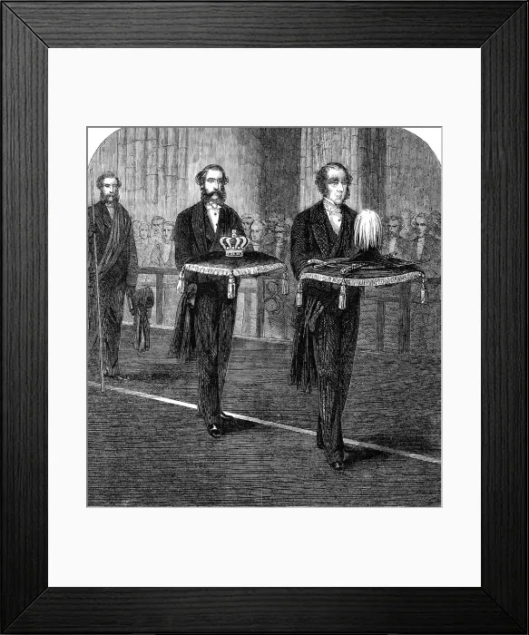 Framed Print : The Funeral of His Late Royal Highness the Prince Consort: part of the funeral procession... 1862. Creator: Unknown Framed Print : The Funeral of His Late Royal Highness the Prince Consort: part of the funeral procession... 1862. Creator: Unknown