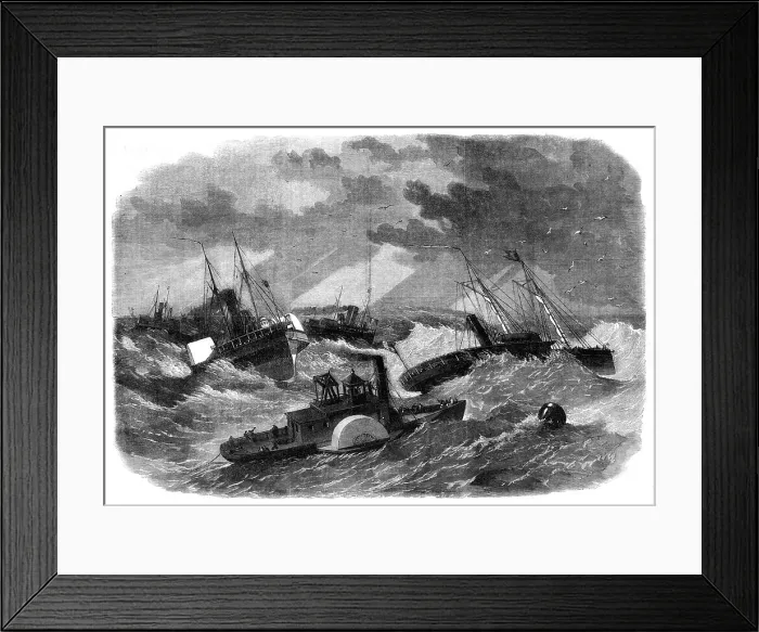 Framed Print : The Civil War in America: the Picket leading the ships of the Burnside Expedition over... 1862. Creator: Unknown Framed Print : The Civil War in America: the Picket leading the ships of the Burnside Expedition over... 1862. Creator: Unknown