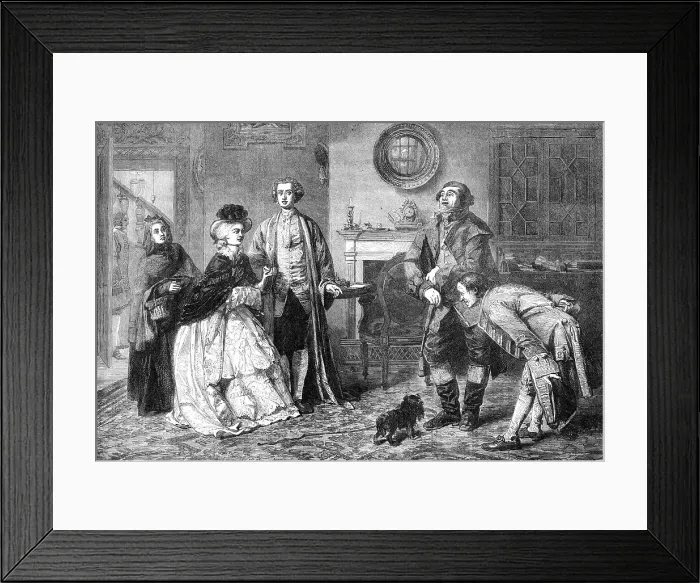 Framed Print : Honeywood introducing the Bailiffs to Miss Richland as his friends, by W. P. Frith, R.A... 1862. Creator: W Thomas. Honeywood introducing the Bailiffs to Miss Richland as his friends, by W. P. Frith, R.A... 1862. Creator: W Thomas Framed Print : Honeywood introducing the Bailiffs to Miss Richland as his friends, by W. P. Frith, R.A... 1862. Creator: W Thomas. Honeywood introducing the Bailiffs to Miss Richland as his friends, by W. P. Frith, R.A... 1862. Creator: W Thomas