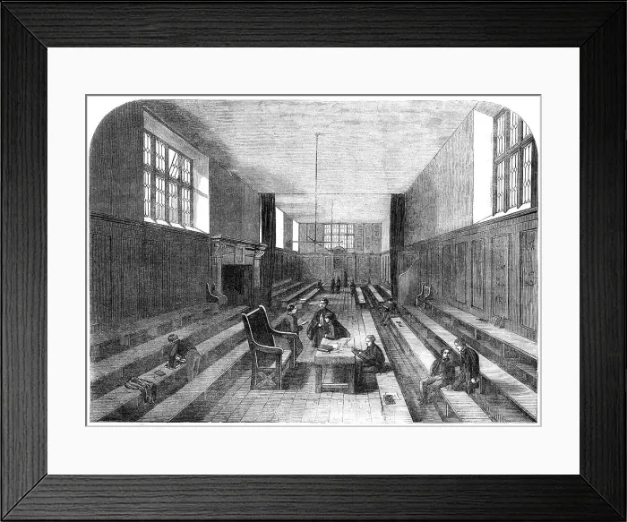 Framed Print : Fourth-form room at Harrow School, 1862. Creator: Unknown Framed Print : Fourth-form room at Harrow School, 1862. Creator: Unknown