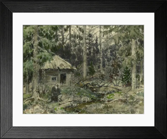 Framed Print : Hut in the Krasnoyarsk Taiga during a Stay by the Artist, 1904. Creator: Boris Vasilievich Smirnov Framed Print : Hut in the Krasnoyarsk Taiga during a Stay by the Artist, 1904. Creator: Boris Vasilievich Smirnov