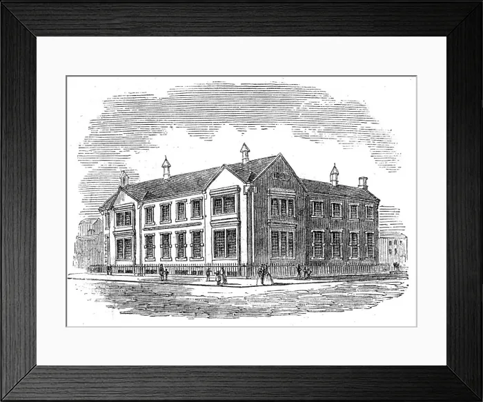 Framed Print : Industrial Schools and Working Men's Free Schoolroom Church at Kirkdale, Liverpool, 1862. Creator: Unknown Framed Print : Industrial Schools and Working Men's Free Schoolroom Church at Kirkdale, Liverpool, 1862. Creator: Unknown