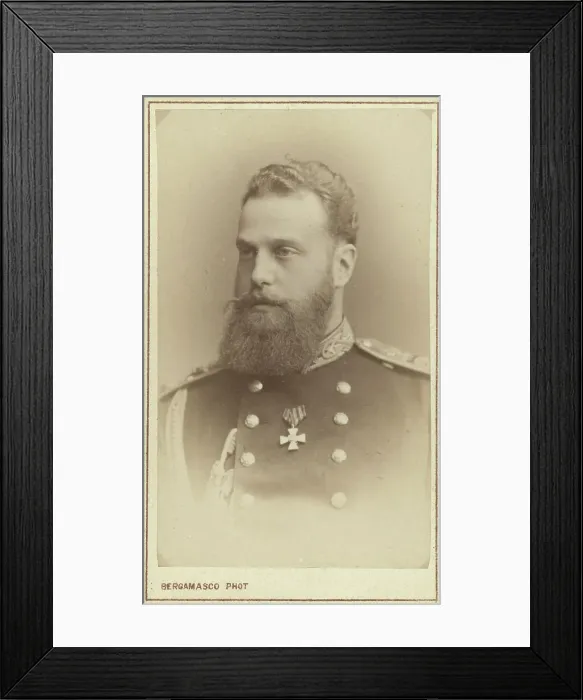 Framed Print : Grand Duke Aleksei Aleksandrovich, head-and-shoulders portrait, facing left, between 1870 and 1880. Creator: Unknown Framed Print : Grand Duke Aleksei Aleksandrovich, head-and-shoulders portrait, facing left, between 1870 and 1880. Creator: Unknown