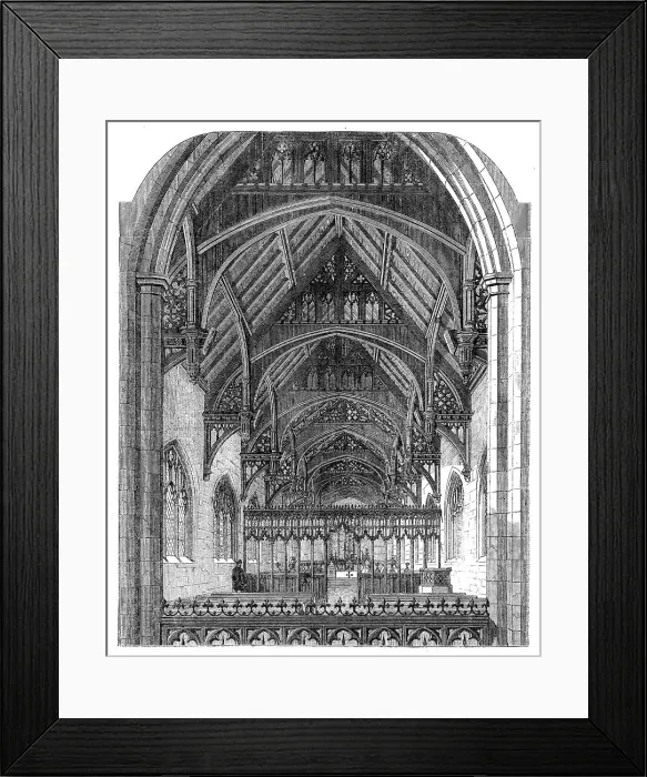 Framed Print : The Restoration of Battlefield Church, Shropshire, 1862. Creator: Unknown Framed Print : The Restoration of Battlefield Church, Shropshire, 1862. Creator: Unknown