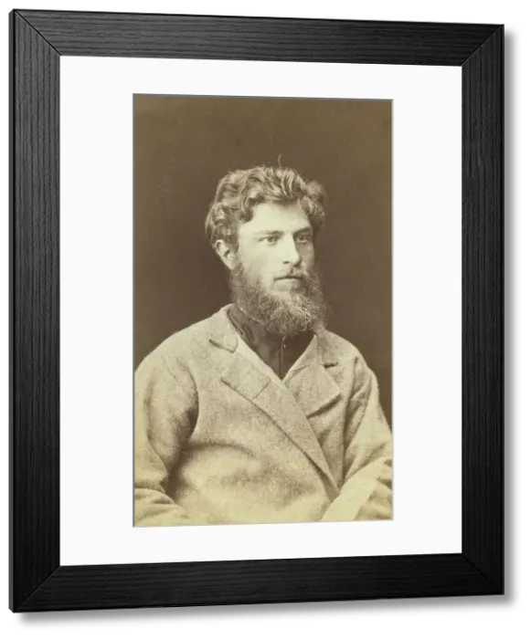 Framed Print : Half-length portrait of a man, dressed in convict clothing, facing right, between 1880 and 1886. Creator: Unknown Framed Print : Half-length portrait of a man, dressed in convict clothing, facing right, between 1880 and 1886. Creator: Unknown