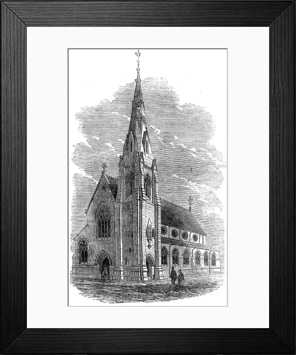 Framed Print : New Roman Catholic church, Rusholme, Manchester, 1862. Creator: Unknown Framed Print : New Roman Catholic church, Rusholme, Manchester, 1862. Creator: Unknown