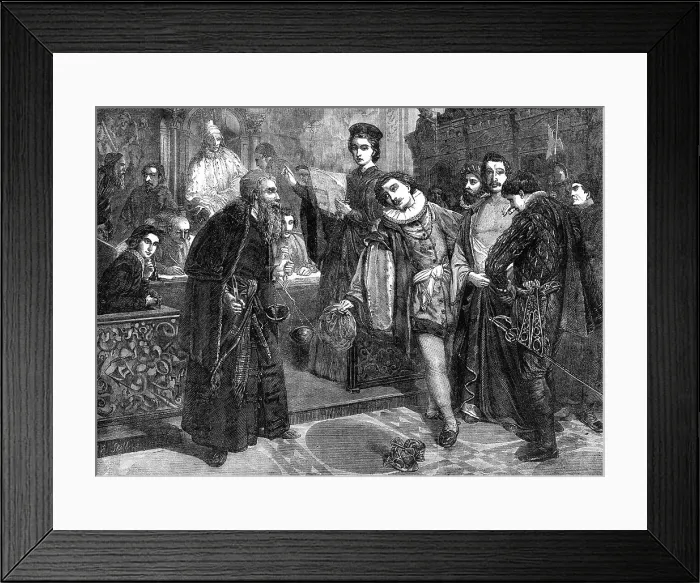 Framed Print : The Royal Academy Prize-painting, Trial Scene in The Merchant of Venice, by A. B. Donaldson, 1862. Creator: E. Skill. The Royal Academy Prize-painting, Trial Scene in The Merchant of Venice, by A. B. Donaldson, 1862. Creator: E. Skill Framed Print : The Royal Academy Prize-painting, Trial Scene in The Merchant of Venice, by A. B. Donaldson, 1862. Creator: E. Skill. The Royal Academy Prize-painting, Trial Scene in The Merchant of Venice, by A. B. Donaldson, 1862. Creator: E. Skill