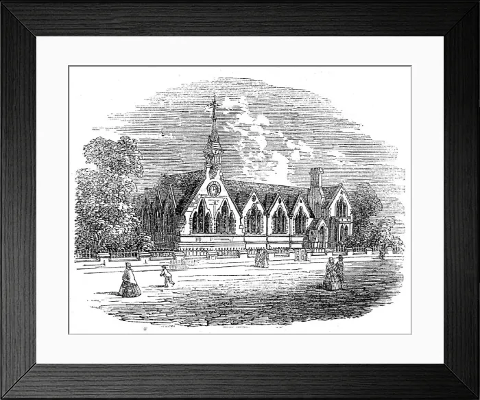 Framed Print : New schools at Long Ashton, near Bristol, 1862. Creator: Unknown Framed Print : New schools at Long Ashton, near Bristol, 1862. Creator: Unknown