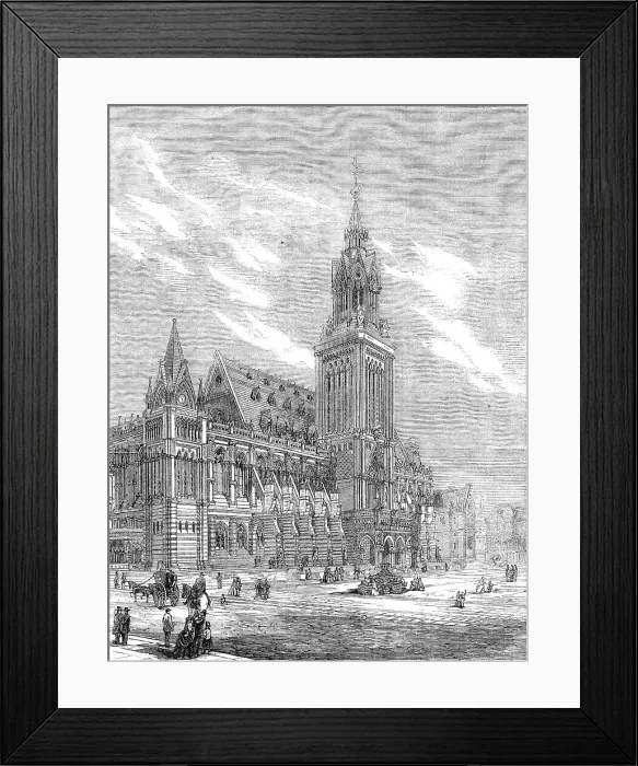Framed Print : The Royal Academy Prize Architectural Design: an exchange for a large commercial city... 1862. Creator: Unknown Framed Print : The Royal Academy Prize Architectural Design: an exchange for a large commercial city... 1862. Creator: Unknown