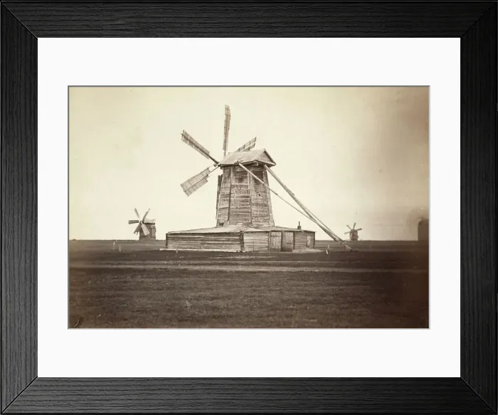 Framed Print : Windmills near Omsk, 1885. Creator: Unknown Framed Print : Windmills near Omsk, 1885. Creator: Unknown