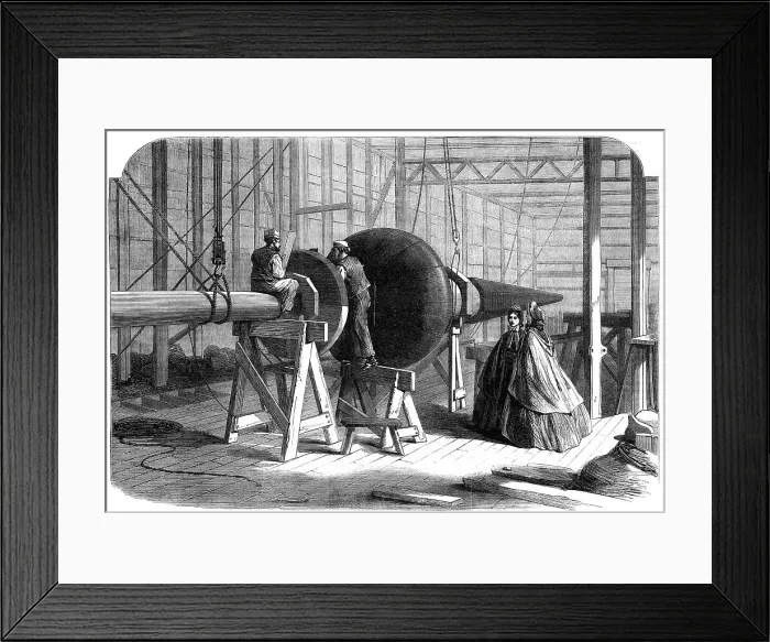 Framed Print : Progress of the International Exhibition building: finial of the Eastern Dome, 1862. Creator: Unknown Framed Print : Progress of the International Exhibition building: finial of the Eastern Dome, 1862. Creator: Unknown