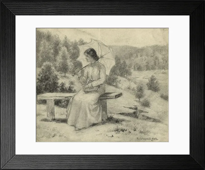 Framed Print : At a Dacha (Seasonal Home) near the River Irkut, 1904. Creator: Boris Vasilievich Smirnov Framed Print : At a Dacha (Seasonal Home) near the River Irkut, 1904. Creator: Boris Vasilievich Smirnov