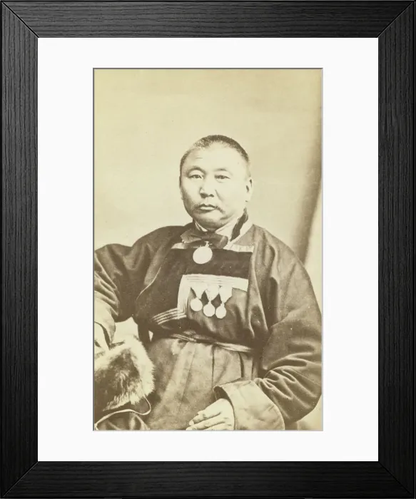 Framed Print : Half-length portrait of man, seated, facing slightly left, between 1870 and 1886. Creator: Unknown