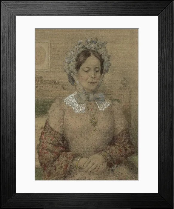 Framed Print : A Fashion-Plate from Irkutsk. Posing Was the Wife of a Justiciary Who Hosted a Group... 1904. Creator: Boris Vasilievich Smirnov Framed Print : A Fashion-Plate from Irkutsk. Posing Was the Wife of a Justiciary Who Hosted a Group... 1904. Creator: Boris Vasilievich Smirnov