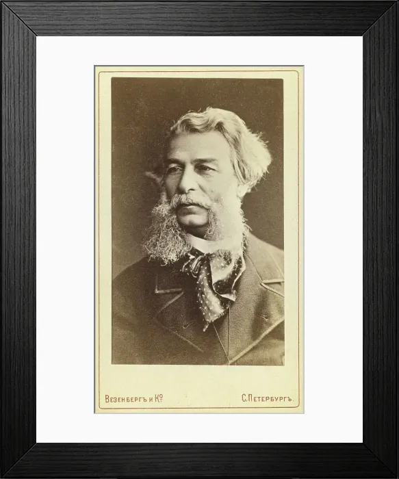 Framed Print : Dmitri i Vasilevich Grigorovich, head-and-shoulders portrait, facing left, between 1880 and 1886. Creator: Unknown Framed Print : Dmitri i Vasilevich Grigorovich, head-and-shoulders portrait, facing left, between 1880 and 1886. Creator: Unknown