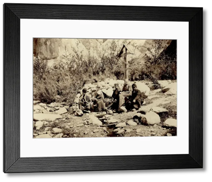 Framed Print : A group of travelers at the holy spring, 1900. Creators: I. A. Podgorbunskii, V. I. Podgorbunskii Framed Print : A group of travelers at the holy spring, 1900. Creators: I. A. Podgorbunskii, V. I. Podgorbunskii