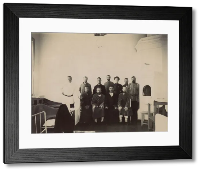 Framed Print : A group of people being treated in a hospital room, 1900. Creators: I. A. Podgorbunskii, V. I. Podgorbunskii Framed Print : A group of people being treated in a hospital room, 1900. Creators: I. A. Podgorbunskii, V. I. Podgorbunskii