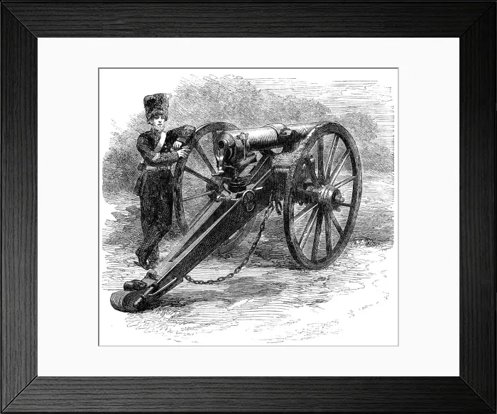 Framed Print : Mr. Clay's new breech-loading gun, 1862. Creator: Unknown
