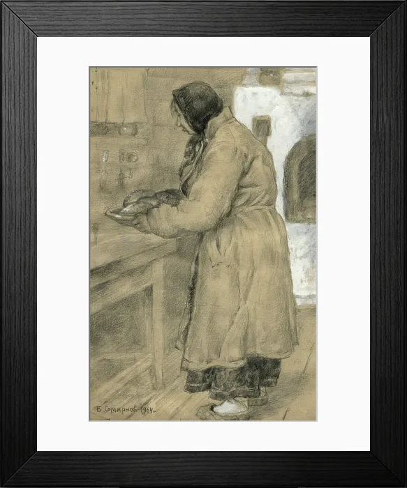 Framed Print : Fresh-Baked Shaneshki (Siberian Buns) and Grandmother Arina, from Whom I Rented a Bed. Irkutsk, 1904 Creator: Boris Vasilievich Smirnov Framed Print : Fresh-Baked Shaneshki (Siberian Buns) and Grandmother Arina, from Whom I Rented a Bed. Irkutsk, 1904 Creator: Boris Vasilievich Smirnov