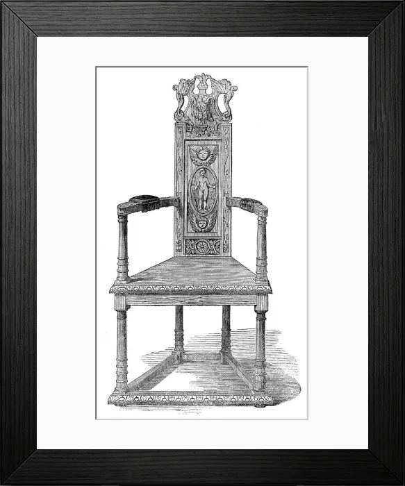 Framed Print : Alexander Pope's Chair, 1862. Creator: Unknown Framed Print : Alexander Pope's Chair, 1862. Creator: Unknown