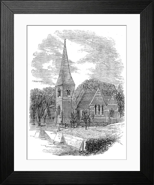 Framed Print : New church at Titsey, Surrey, 1862. Creator: Unknown Framed Print : New church at Titsey, Surrey, 1862. Creator: Unknown