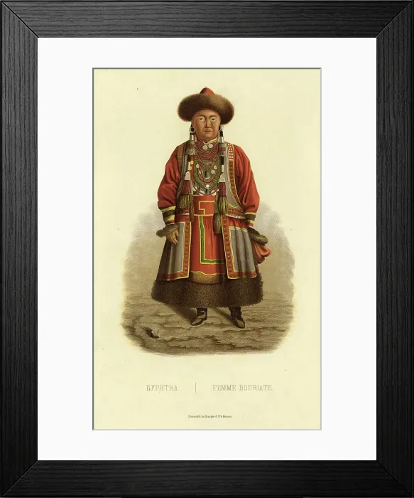 Framed Print : Buryat Woman, 1856. Creator: Ivan Dem'ianovich Bulychev Framed Print : Buryat Woman, 1856. Creator: Ivan Dem'ianovich Bulychev
