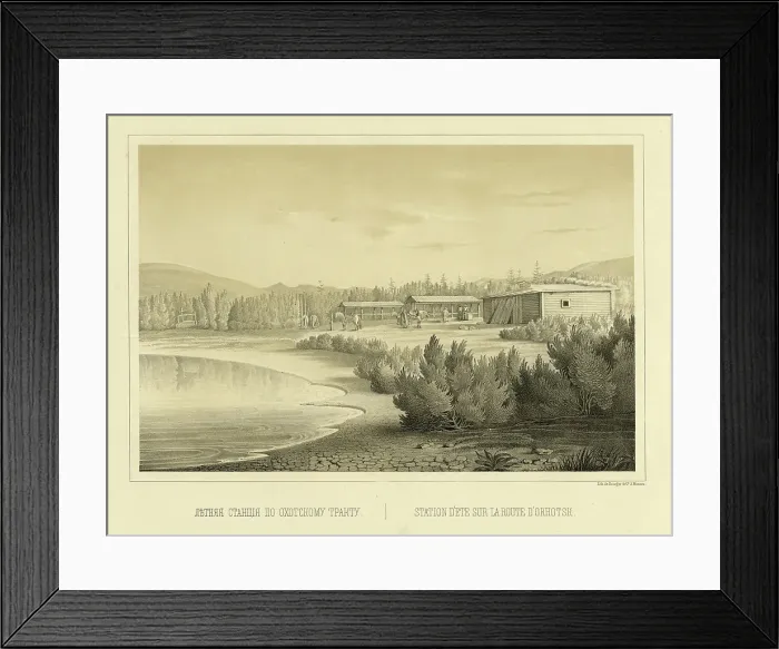 Framed Print : Summer Station on the Route to Okhotsk, 1856. Creator: Ivan Dem'ianovich Bulychev Framed Print : Summer Station on the Route to Okhotsk, 1856. Creator: Ivan Dem'ianovich Bulychev