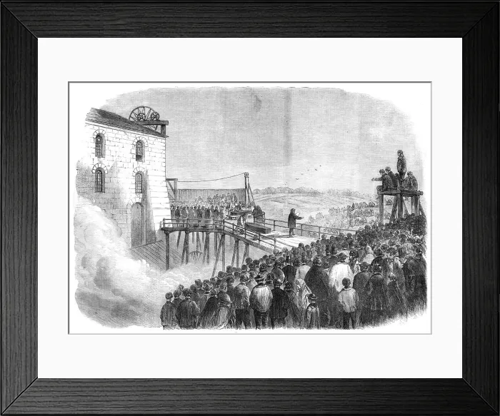 Framed Print : The Fatal Accident at New Hartley Colliery: removal of the coffins containing the bodies, 1862. Creator: Unknown Framed Print : The Fatal Accident at New Hartley Colliery: removal of the coffins containing the bodies, 1862. Creator: Unknown