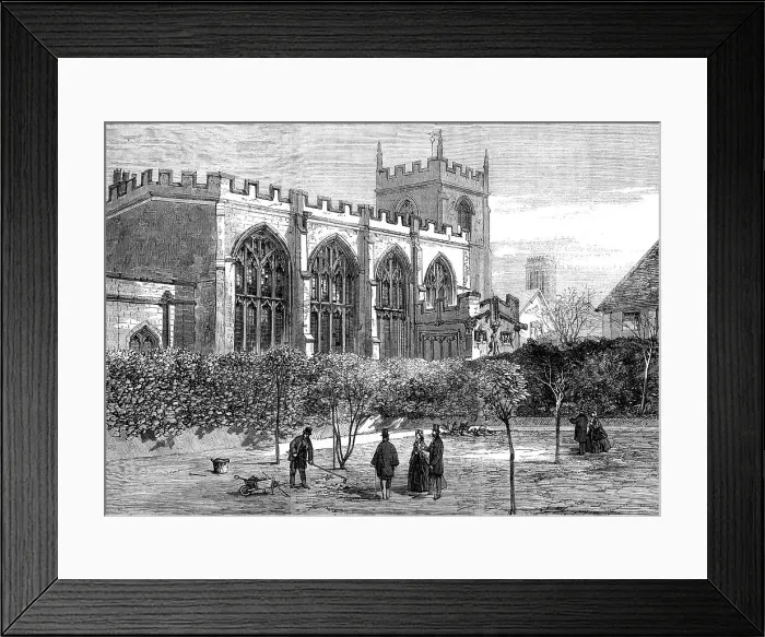Framed Print : Shakspeare's Garden and the Old Guild Chapel, Stratford-on-Avon, 1862. Creator: Unknown Framed Print : Shakspeare's Garden and the Old Guild Chapel, Stratford-on-Avon, 1862. Creator: Unknown