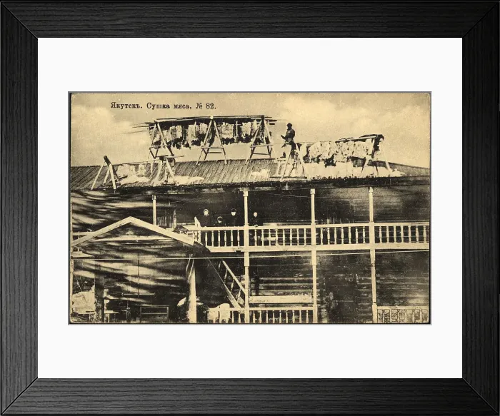 Framed Print : Iakutsk: Meat Curing, 1904-1917. Creator: Unknown Framed Print : Iakutsk: Meat Curing, 1904-1917. Creator: Unknown