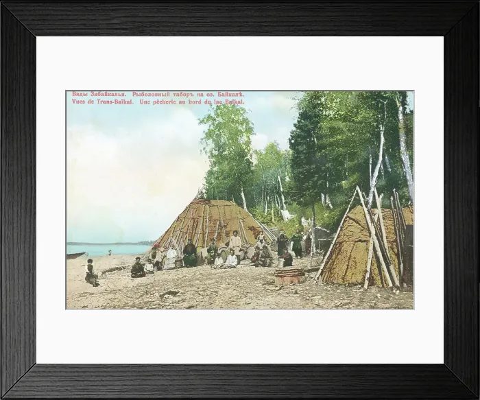 Framed Print : Fishing camp on Lake Baikal, 1904-1917. Creator: Unknown Framed Print : Fishing camp on Lake Baikal, 1904-1917. Creator: Unknown