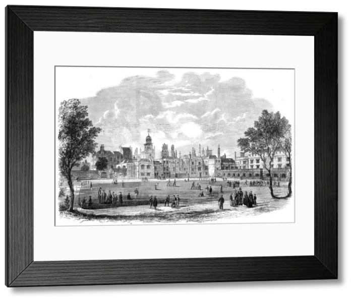 Framed Print : The Great Schools of England - Charterhouse from the Green, 1862. Creator: Unknown Framed Print : The Great Schools of England - Charterhouse from the Green, 1862. Creator: Unknown