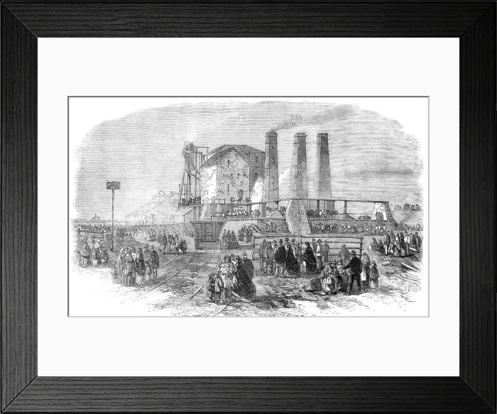 Framed Print : The Fatal Accident at New Hartley Colliery: view from the railway, taken shortly after... 1862. Creator: Unknown Framed Print : The Fatal Accident at New Hartley Colliery: view from the railway, taken shortly after... 1862. Creator: Unknown