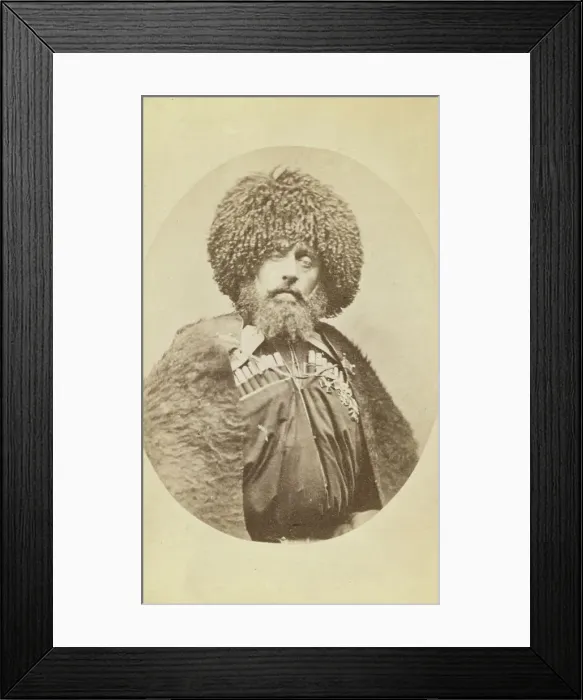 Framed Print : Half-length portrait of Aleksander Bek, facing front, between 1870 and 1886. Creator: Unknown Framed Print : Half-length portrait of Aleksander Bek, facing front, between 1870 and 1886. Creator: Unknown